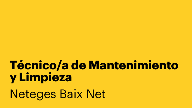 Técnico/a de Mantenimiento y Limpieza