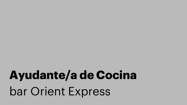 Ayudante/a de Cocina