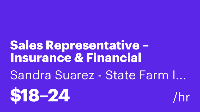 Sales Representative – Insurance & Financial Services