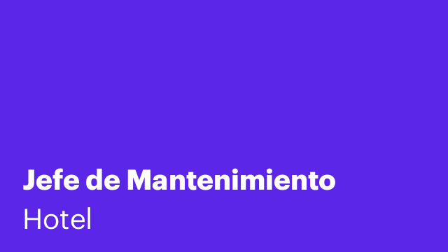 Jefe de Mantenimiento
