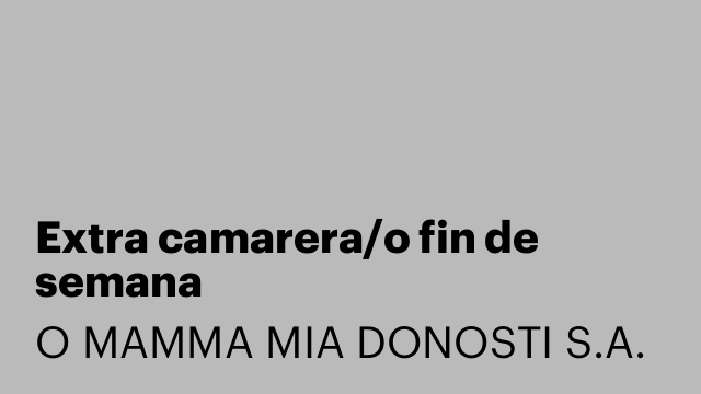 Extra camarera/o fin de semana