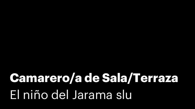 Camarero/a de Sala/Terraza