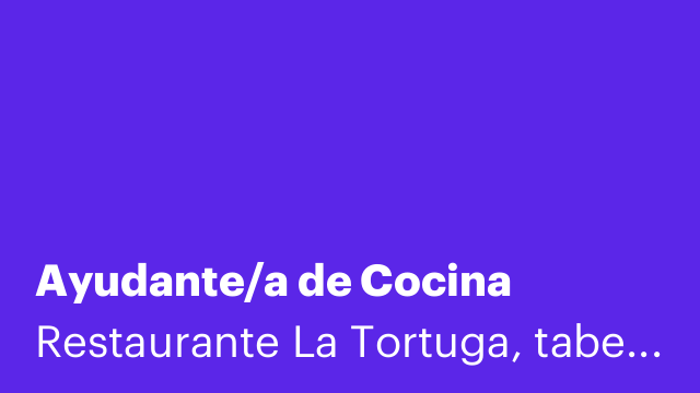 Ayudante/a de Cocina