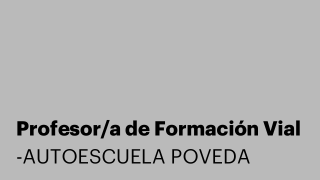 Profesor/a de Formación Vial