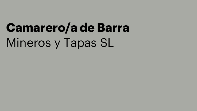 Camarero/a de Barra