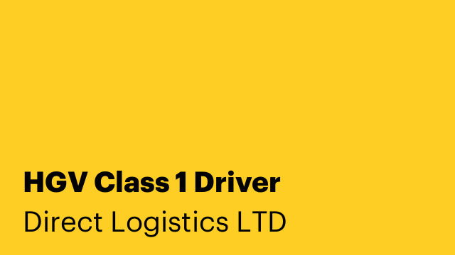 HGV Class 1 Driver