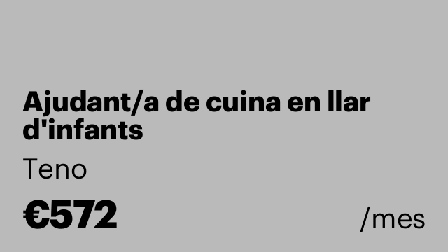 Ajudant/a de cuina en llar d'infants