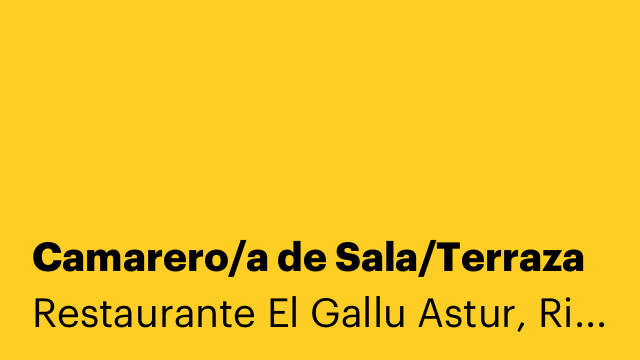 Camarero/a de Sala/Terraza