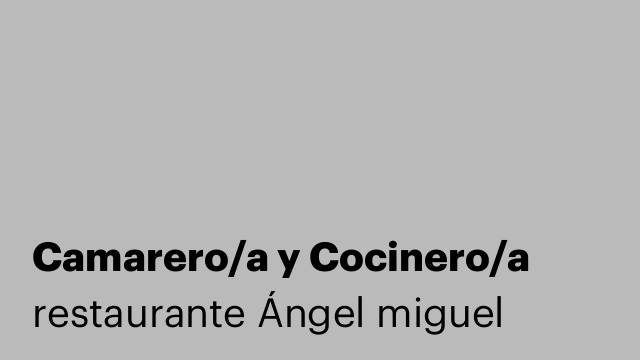 Camarero/a y Cocinero/a