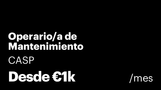 Operario/a de Mantenimiento