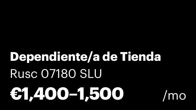 Dependiente/a de Tienda