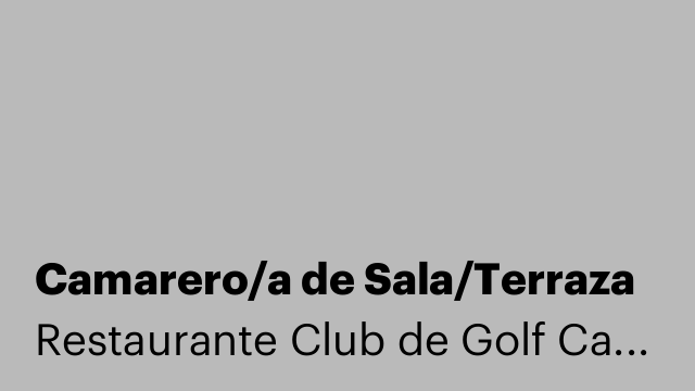 Camarero/a de Sala/Terraza