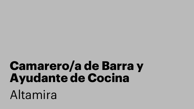 Camarero/a de Barra y Ayudante de Cocina