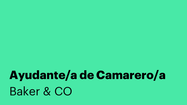 Ayudante/a de Camarero/a