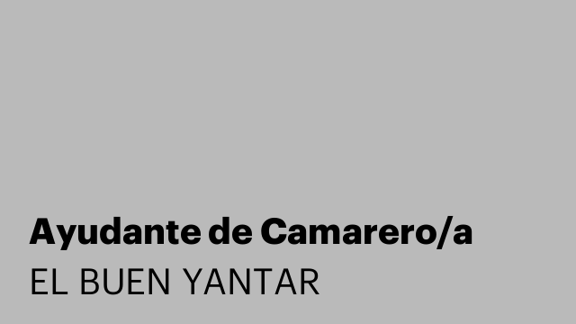 Ayudante de Camarero/a