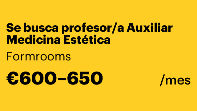 Se busca profesor/a Auxiliar Medicina Estética