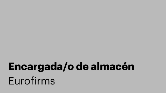 Encargada/o de almacén