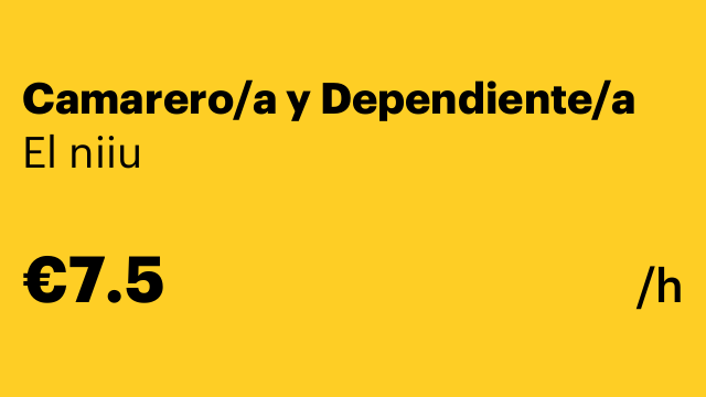 Camarero/a y Dependiente/a