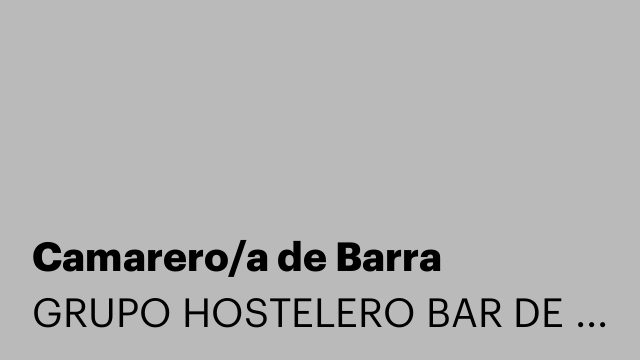 Camarero/a de Barra