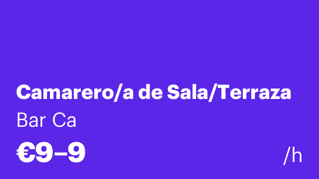 Camarero/a de Sala/Terraza