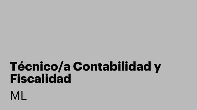 Técnico/a Contabilidad y Fiscalidad