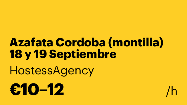 Azafata Cordoba (montilla)  18 y 19 Septiembre