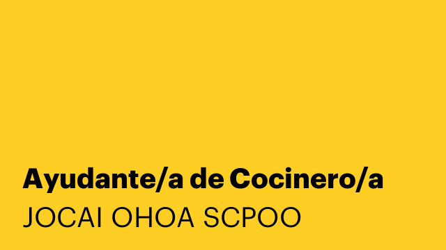 Ayudante/a de Cocinero/a