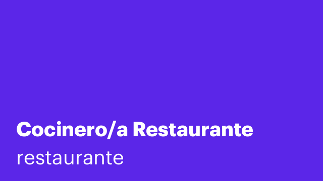 Cocinero/a Restaurante