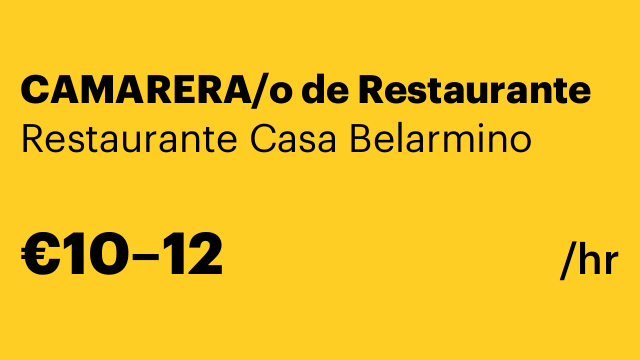CAMARERA/o de Restaurante