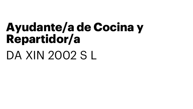 Ayudante/a de Cocina y Repartidor/a