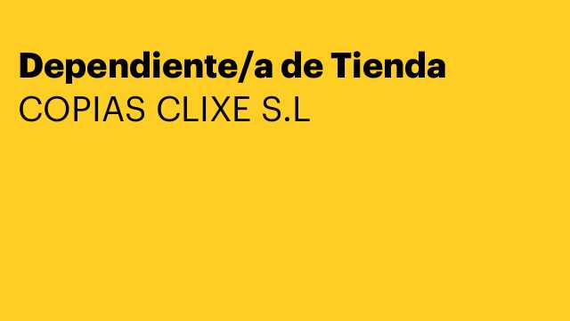 Dependiente/a de Tienda