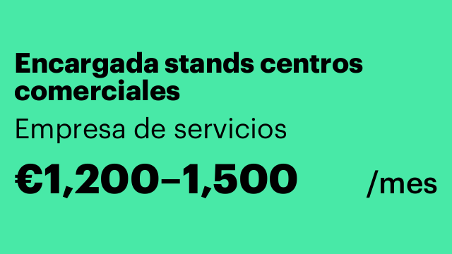 Encargada stands centros comerciales