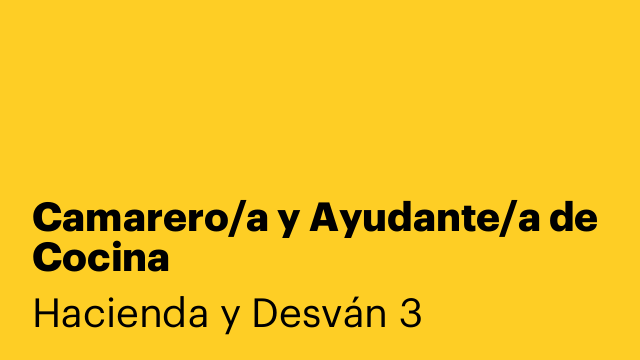 Camarero/a y Ayudante/a de Cocina