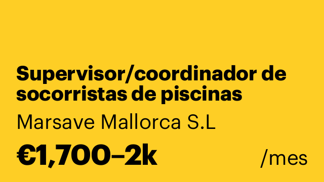 Supervisor/coordinador de socorristas de piscinas