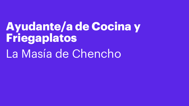 Ayudante/a de Cocina y Friegaplatos
