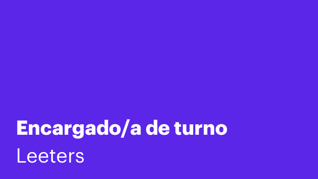 Encargado/a de turno