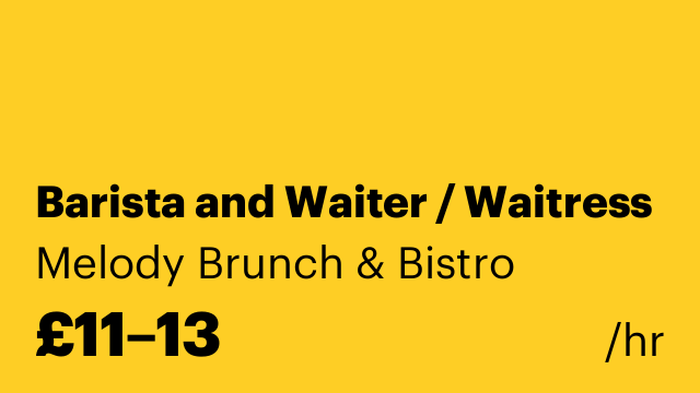 Barista and Waiter / Waitress