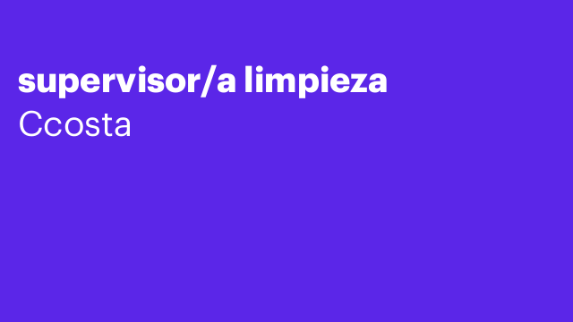 supervisor/a limpieza