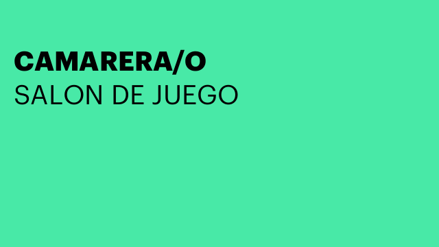 CAMARERA/O