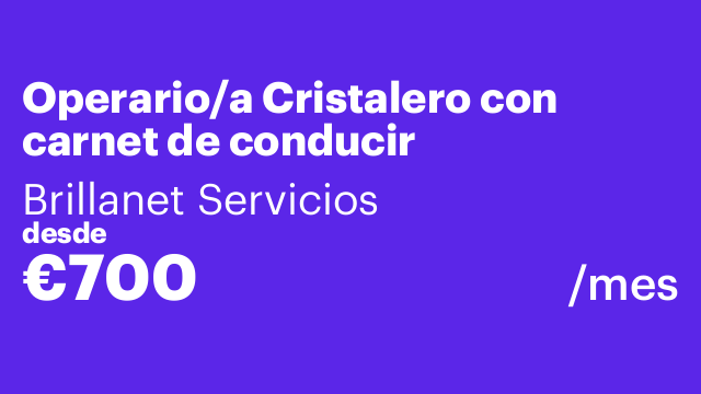 Operario/a Cristalero con carnet de conducir