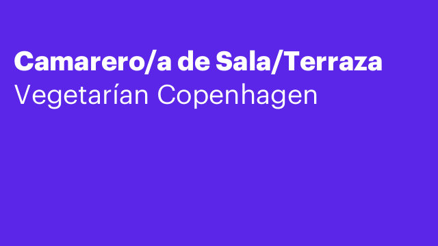 Camarero/a de Sala/Terraza