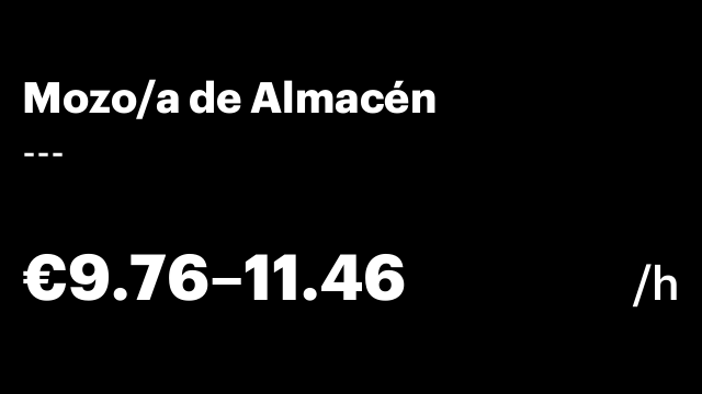 Mozo/a de Almacén