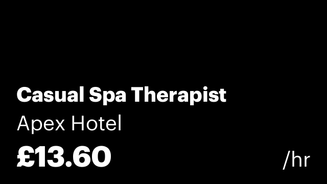 Casual Spa Therapist