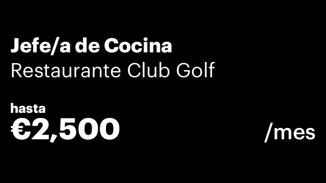 Jefe/a de Cocina