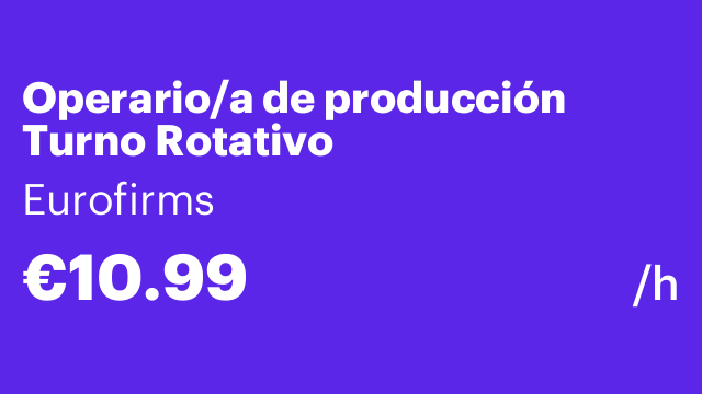 Operario/a de producción Turno Rotativo