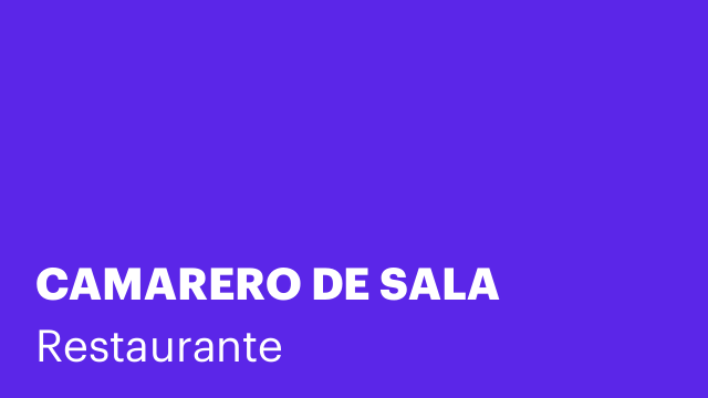 CAMARERO DE SALA