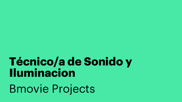 Técnico/a de Sonido y Iluminacion