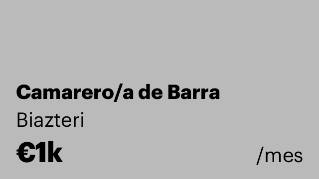 Camarero/a de Barra