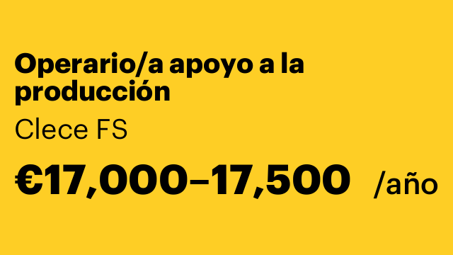 Operario/a apoyo a la producción