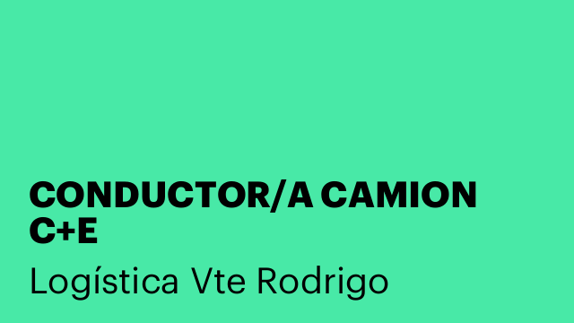 CONDUCTOR/A CAMION C+E